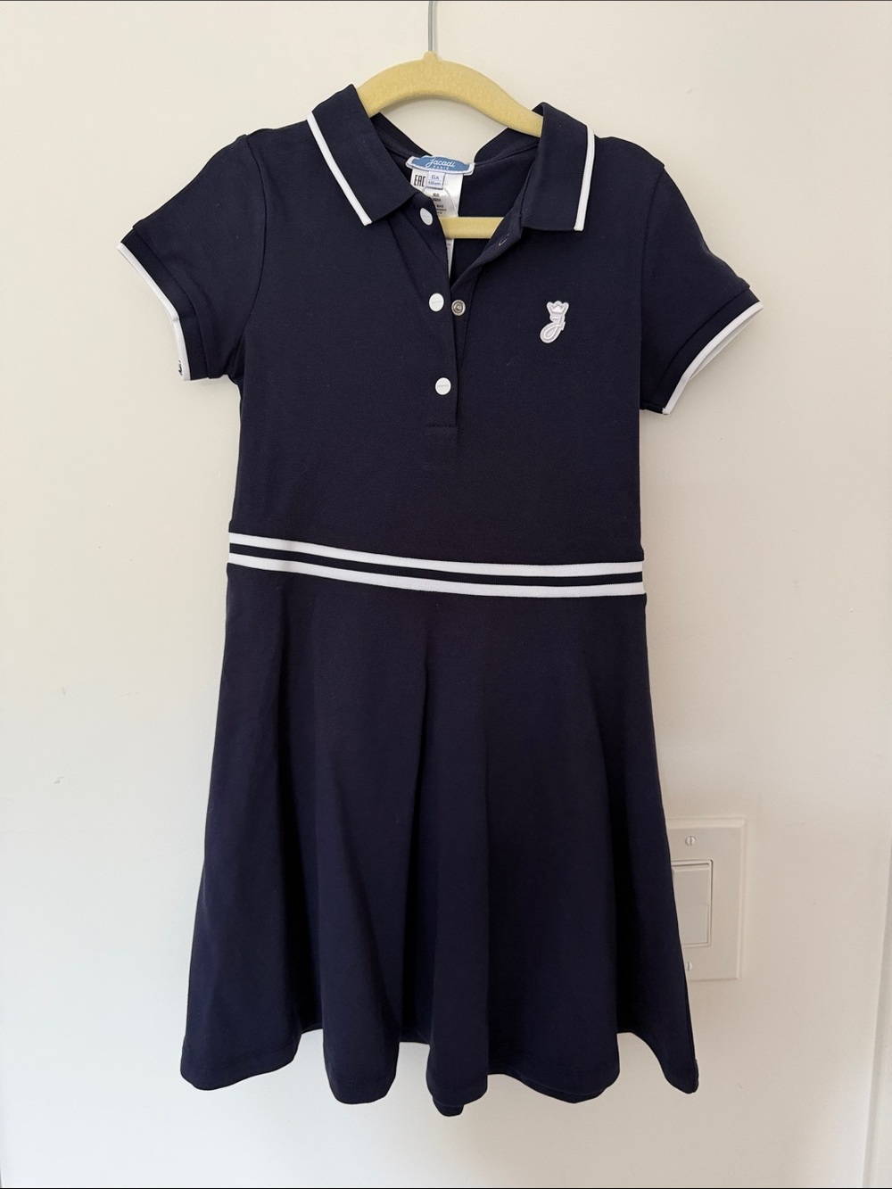 Jacadi Navy Dress with White Trim